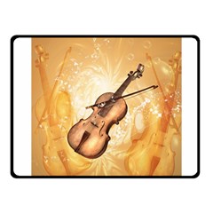 Wonderful Violin With Violin Bow On Soft Background Fleece Blanket (small) by FantasyWorld7