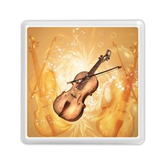 Wonderful Violin With Violin Bow On Soft Background Memory Card Reader (square)  by FantasyWorld7