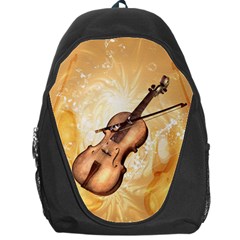 Wonderful Violin With Violin Bow On Soft Background Backpack Bag by FantasyWorld7