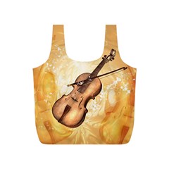 Wonderful Violin With Violin Bow On Soft Background Full Print Recycle Bags (s)  by FantasyWorld7