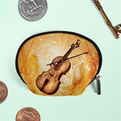 Wonderful Violin With Violin Bow On Soft Background Accessory Pouches (small)  by FantasyWorld7