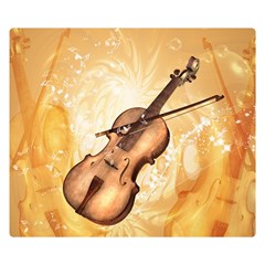 Wonderful Violin With Violin Bow On Soft Background Double Sided Flano Blanket (small)  by FantasyWorld7