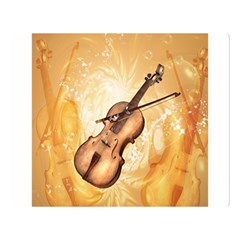 Wonderful Violin With Violin Bow On Soft Background Double Sided Flano Blanket (large) 