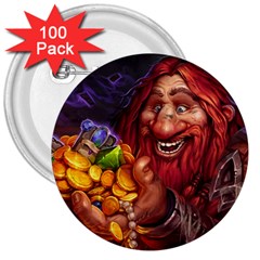 Hearthstone Gold 3  Buttons (100 pack) 