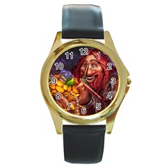 Hearthstone Gold Round Gold Metal Watches