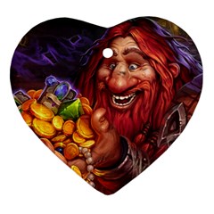 Hearthstone Gold Heart Ornament (2 Sides)