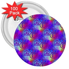 Rainbow Led Zeppelin Symbols 3  Button (100 Pack)