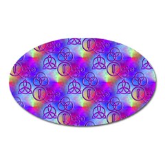 Rainbow Led Zeppelin Symbols Magnet (oval) by SaraThePixelPixie