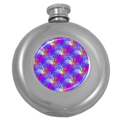 Rainbow Led Zeppelin Symbols Hip Flask (round)