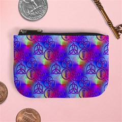 Rainbow Led Zeppelin Symbols Coin Change Purse by SaraThePixelPixie