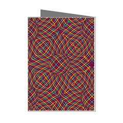 Trippy Tartan Mini Greeting Card (8 Pack) by SaraThePixelPixie