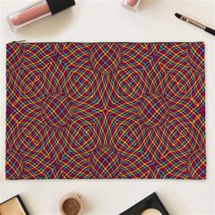 Trippy Tartan Cosmetic Bag (xxl) by SaraThePixelPixie