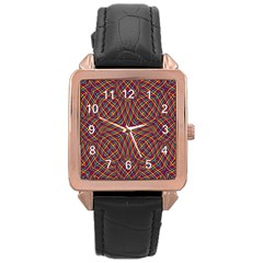 Trippy Tartan Rose Gold Leather Watch 