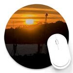 Aerial View Sunset Scene Of Montevideo Uruguay Round Mousepads Front