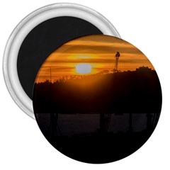 Aerial View Sunset Scene Of Montevideo Uruguay 3  Magnets