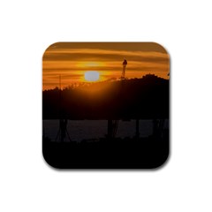 Aerial View Sunset Scene Of Montevideo Uruguay Rubber Square Coaster (4 Pack) 