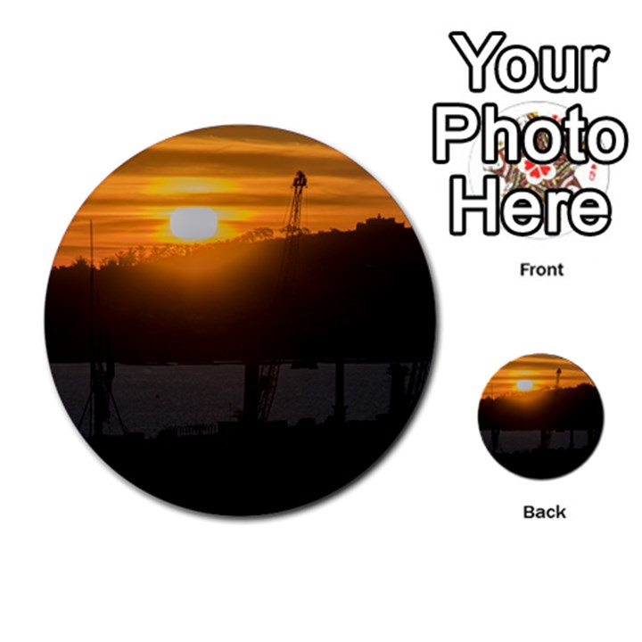 Aerial View Sunset Scene Of Montevideo Uruguay Multi-purpose Cards (Round) 