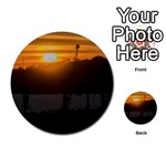 Aerial View Sunset Scene Of Montevideo Uruguay Multi-purpose Cards (Round)  Front 2