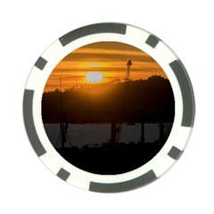 Aerial View Sunset Scene Of Montevideo Uruguay Poker Chip Card Guards (10 Pack) 