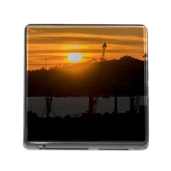 Aerial View Sunset Scene Of Montevideo Uruguay Memory Card Reader (square)