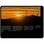 Aerial View Sunset Scene Of Montevideo Uruguay Fleece Blanket (Large)  80 x60  Blanket Front