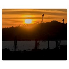 Aerial View Sunset Scene Of Montevideo Uruguay Double Sided Flano Blanket (medium) 