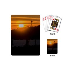 Aerial View Sunset Scene Of Montevideo Uruguay Playing Cards (mini) 