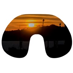 Aerial View Sunset Scene Of Montevideo Uruguay Travel Neck Pillows