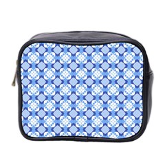 Blue White Pattern Mini Travel Toiletry Bag (two Sides) by 4SeasonsDesigns