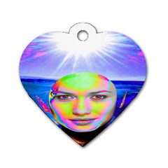 Sunshine Illumination Dog Tag Heart (two Sides) by icarusismartdesigns