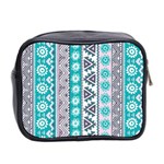 Blue Pink Pattern Mini Travel Toiletry Bag (Two Sides) Back