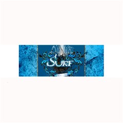 Surf, Surfboard With Water Drops On Blue Background Large Bar Mats