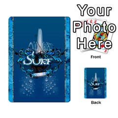 Surf, Surfboard With Water Drops On Blue Background Multi-purpose Cards (rectangle)  by FantasyWorld7