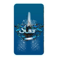 Surf, Surfboard With Water Drops On Blue Background Memory Card Reader