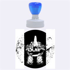 Surf, Surfboard With Water Drops On Blue Background Rubber Round Stamps (large)