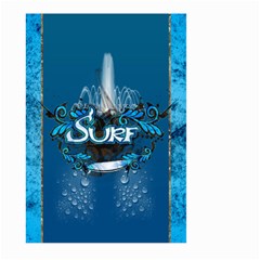 Surf, Surfboard With Water Drops On Blue Background Large Garden Flag (two Sides)