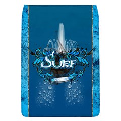 Surf, Surfboard With Water Drops On Blue Background Flap Covers (l) 