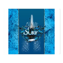 Surf, Surfboard With Water Drops On Blue Background Double Sided Flano Blanket (large) 