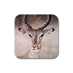 Antelope Horns Rubber Square Coaster (4 Pack)  by TwoFriendsGallery