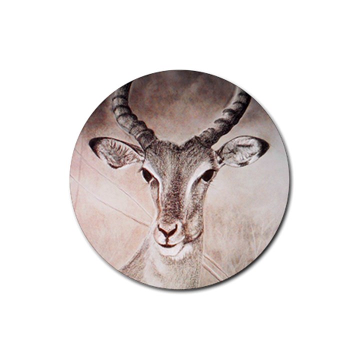 Antelope horns Rubber Round Coaster (4 pack) 