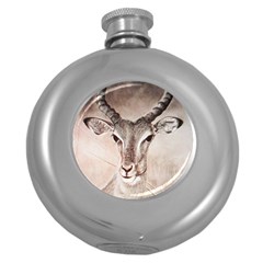 Antelope Horns Round Hip Flask (5 Oz) by TwoFriendsGallery