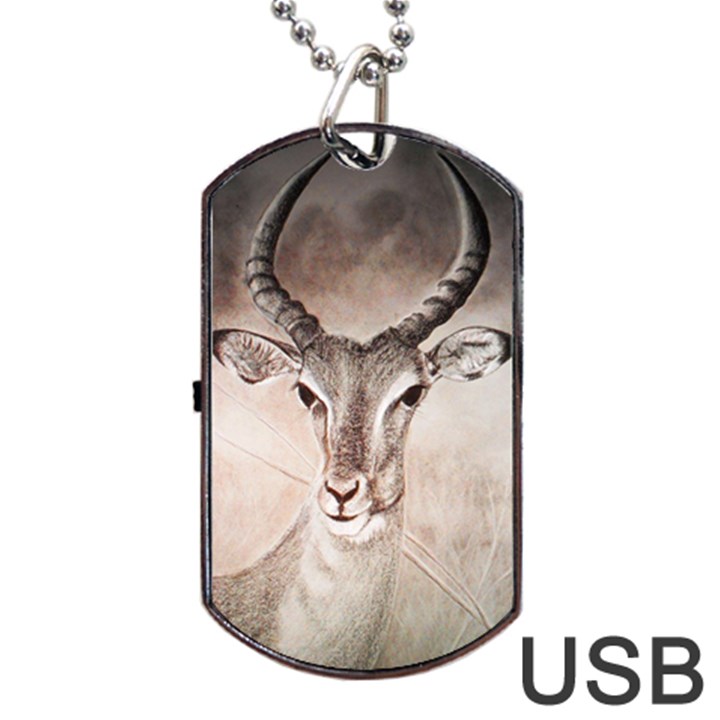 Antelope horns Dog Tag USB Flash (One Side)