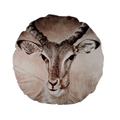 Antelope Horns Standard 15  Premium Round Cushions by TwoFriendsGallery