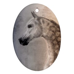 Grey Arabian Horse Ornament (oval) 