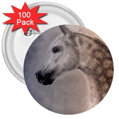 Grey Arabian Horse 3  Buttons (100 Pack)  by TwoFriendsGallery