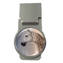 Grey Arabian Horse Money Clips (round)  by TwoFriendsGallery