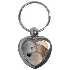 Grey Arabian Horse Key Chains (heart)  by TwoFriendsGallery