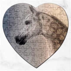 Grey Arabian Horse Jigsaw Puzzle (heart) by TwoFriendsGallery