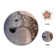 Grey Arabian Horse Playing Cards (round)  by TwoFriendsGallery