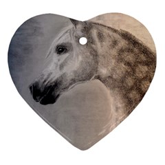 Grey Arabian Horse Heart Ornament (2 Sides) by TwoFriendsGallery